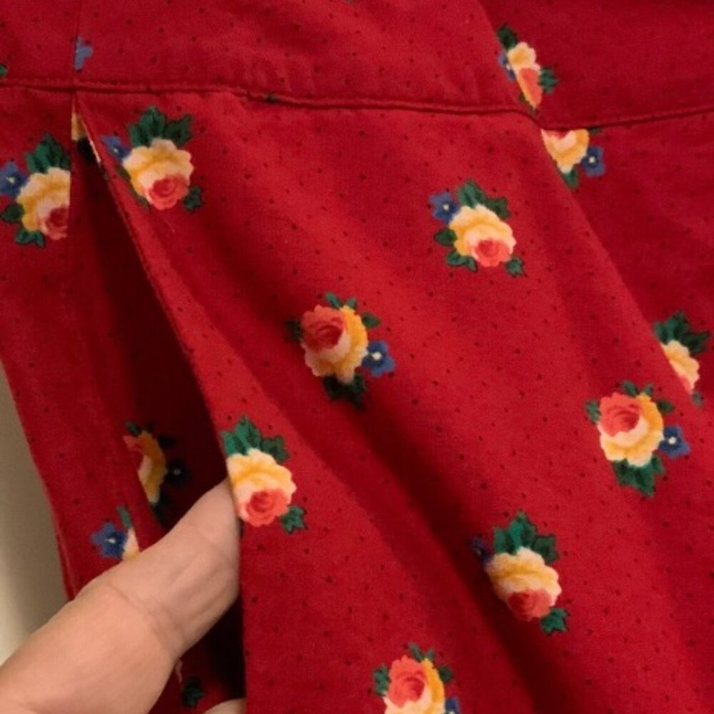 LAUREN RALPH LAUREN Vintage Red Floral Maxi Skirt – 8 - Picture 4 of 6